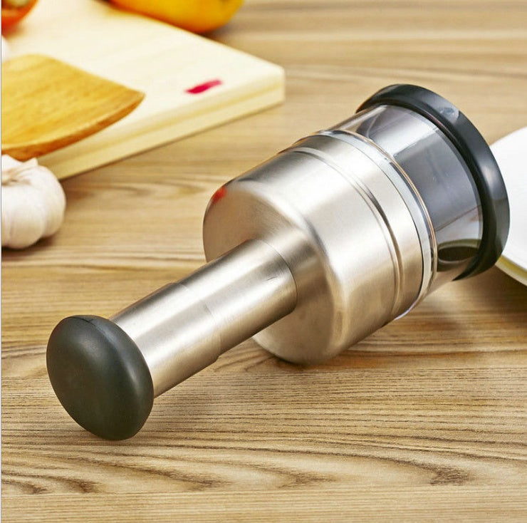 Stainless steel onion multi-function chopping device