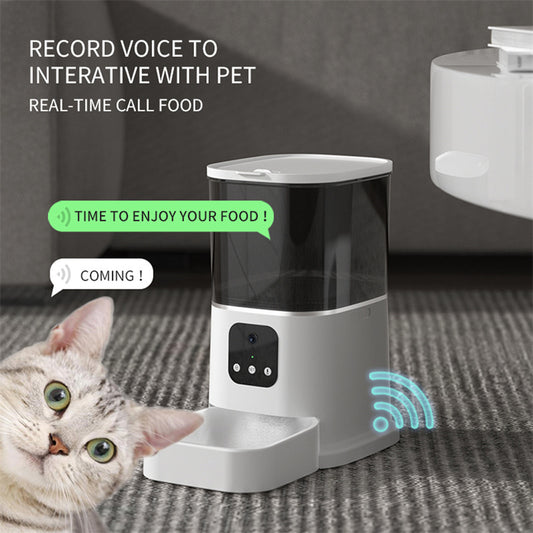 Pet Automatic Feeder Large Capacity Smart Voice Recorder APP Control Timer Feeding Cat Dog Food Dispenser With WiFi Pet Bowl