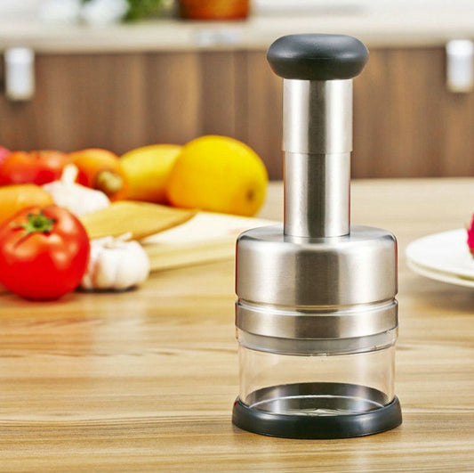 Stainless steel onion multi-function chopping device